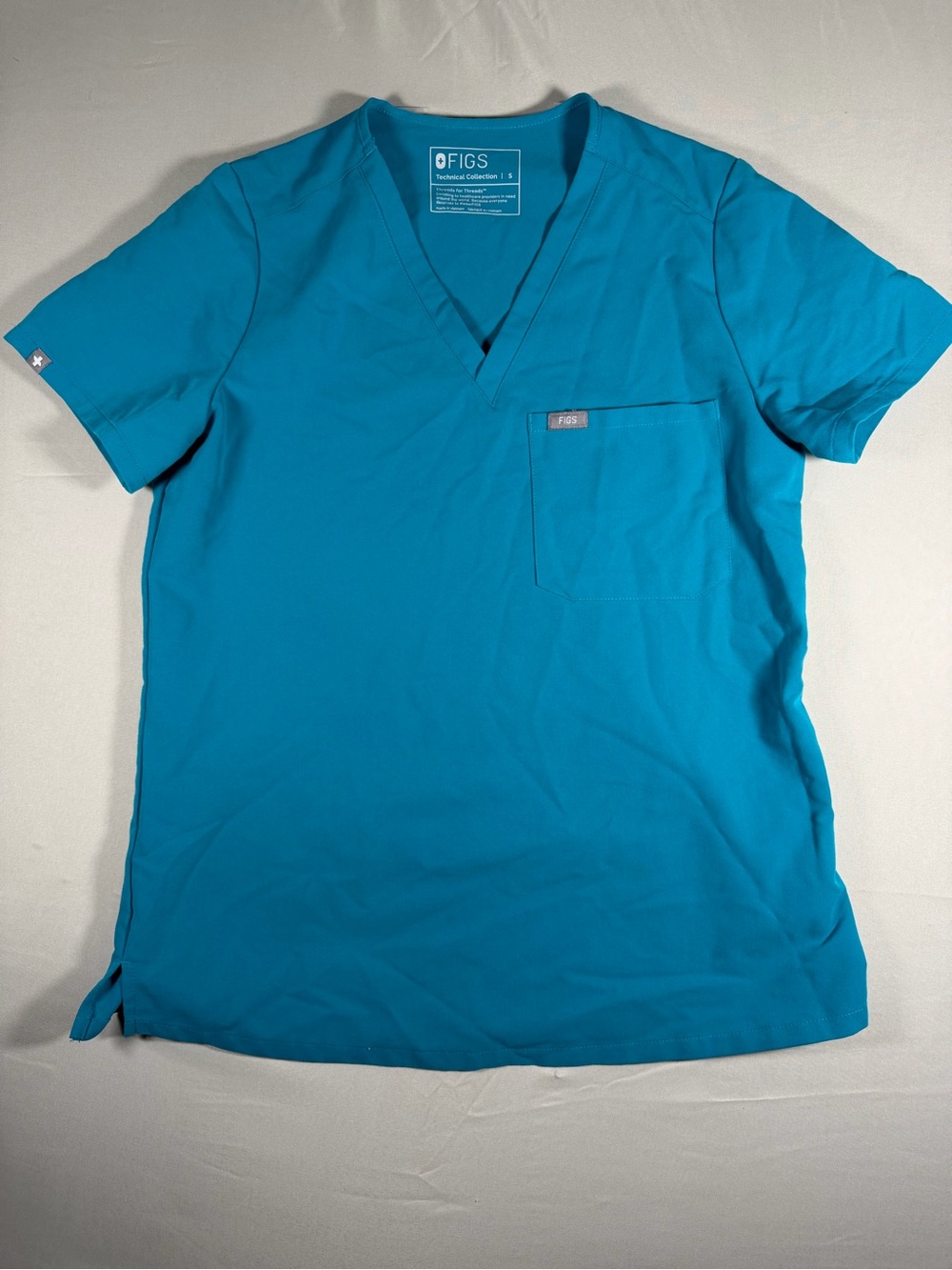 FIGS Teal V-Neck Scrub Top